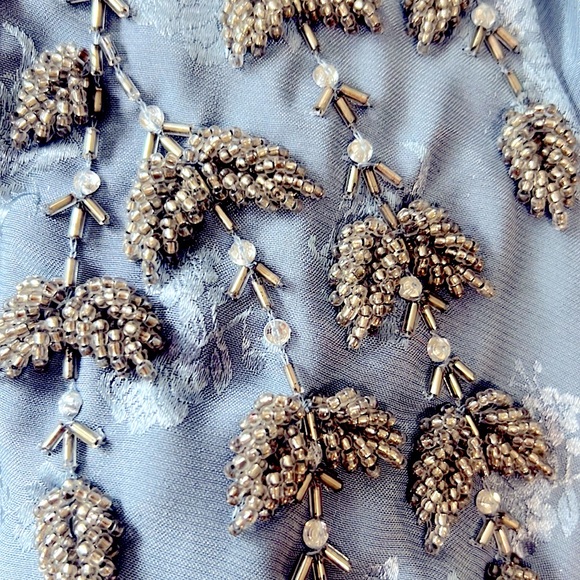 NWT ASOS Design Embellished Jacquard Blue Maxi Gown - Picture 11 of 11